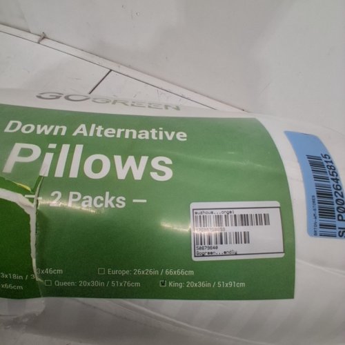 2PK GO GREEN POLYESTER PILLOWS - KING SIZE - WHITE image 3