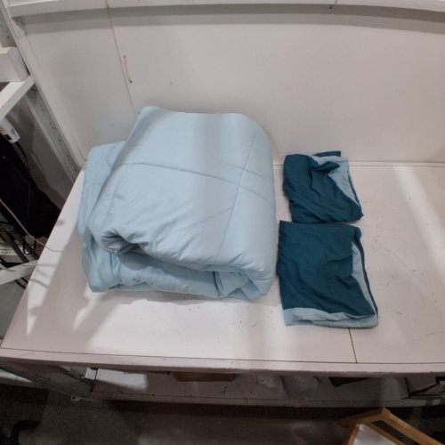 3PC COMFORTER AND PILLOW SHAM SET - FULL/QUEEN - TEAL / BLUE image 2