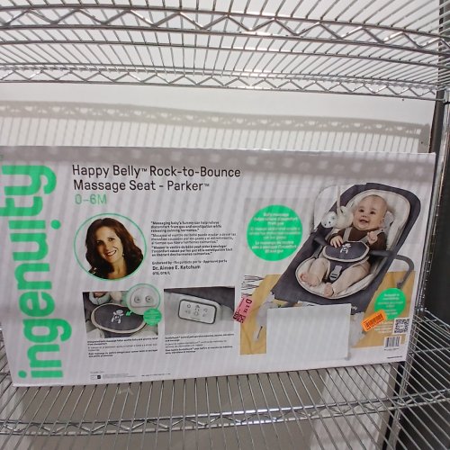 INFANT'S INGENUITY HAPPY BELLY ROCK TO BOUNCE SEAT - BLUE/CHAMBRAY (MODEL: 16854) image 4