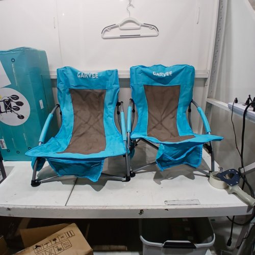2PK GARVEE HIGH BACK FOLDING BEACH CHAIRS - BLUE (MODEL: PSS_33JK2MIN) image 2