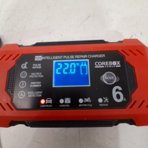COREBOX 12V CAR BATTERY CHARGER & MAINTAINER - RED/BLACK (MODEL: H-6CS) image 3