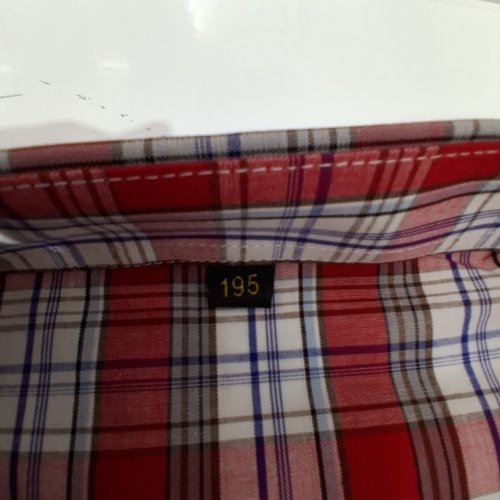 RED PLAID SHORT-SLEEVE BUTTON-DOWN SHIRT - RED, WHITE, AND BLUE image 3