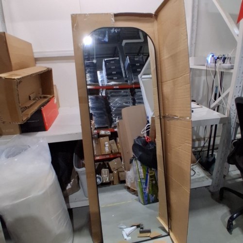 FULL LENGTH ARCH FLOOR MIRROR WITH STAND - 21" X 64" -BLACK image 3