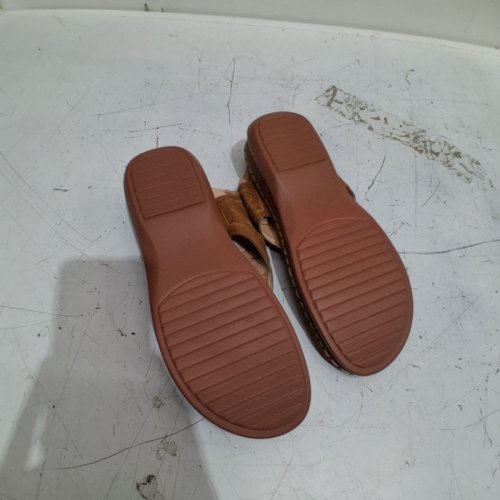 WOMEN'S NOKIO WEDGE SANDLES WITH HIGH ARCH SUPPORT - SIZE 10 - BROWN / TAN (STYLE : 00546154508943) image 3