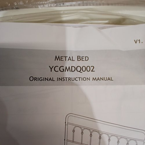 ALLEWIE METAL PLATFORM BEDFRAME WITH HEADBOARD/FOOTBOARD - FULL - CREAM (MODEL: YCGMDQ002) image 3
