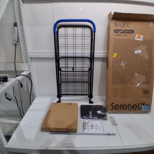 SERENELIFE SMALL FOLDABLE SHOPPING CART WITH REMOVABLE LINER - 37" X 21" X 18", 70LB CAPACITY - BLUE/BLACK - (MODEL: SLSPCART55) image 2