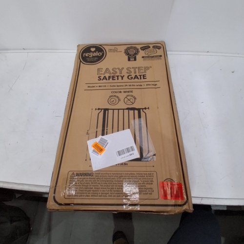 REGALO EASY-STEP METAL WALK-THROUGH PRESSURE MOUNT SAFETY GATE - 30"X29"-38.5" - WHITE (MODEL#: 1160 DS) image 2