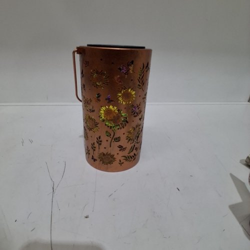 OUTDOOR WATERPROOF SUNFLOWER SOLAR LANTERN -7.5" - COPPER image 3