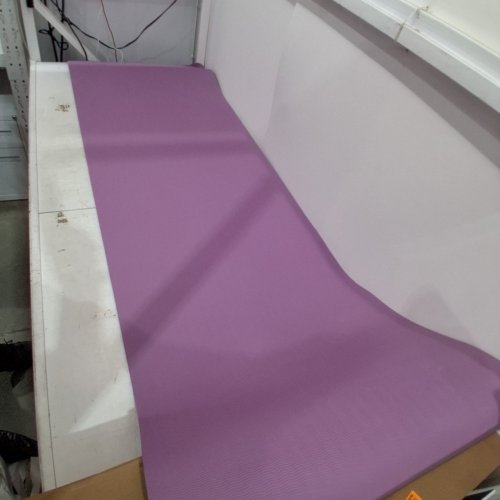 AMAZON BASICS TPE EXERCISE YOGA MAT WITH CARRYING STRAP - 74" X 24" - 1/4" THICK - PURPLE (MODEL: AMZ3) image 2