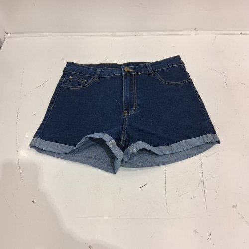 WOMEN'S CUFFED DENIM SHORTS - MEDIUM - BLUE image 2