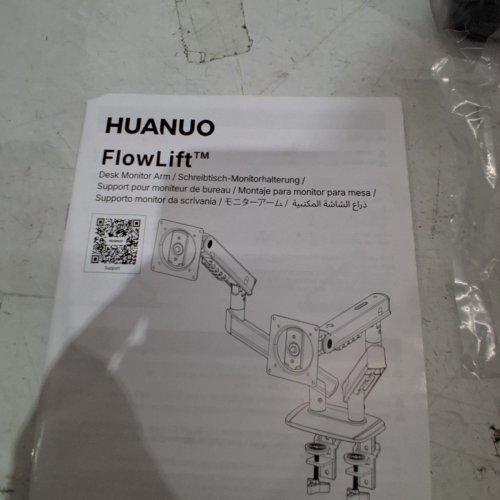 HUANUO FLOWLIFT PRO MECHASPRING DUAL MONITOR ARM WITH TILT/SWIVEL/ROTATION - 13"-32" SCREENS - BLACK (MODEL: HNDMA119B-DS) image 3