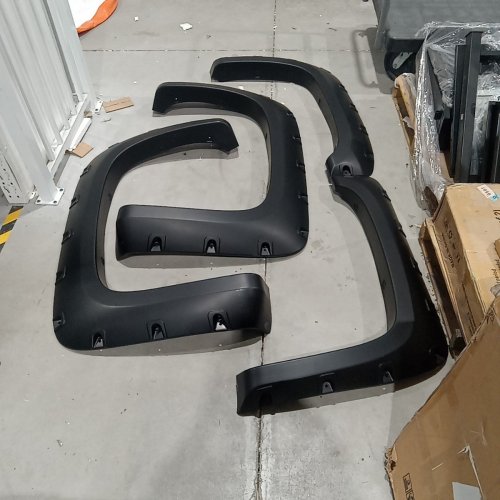 G-PLUS FENDER FLARES RIVETED SMOOTH BLACK WHEEL COVER PROTECTOR VENT TRIM - COMPATIBLE WITH 07-13 CHEVY SILVERADO 1500/07-14 2500HD 3500HD 78.0"/97.6" LONG BED (MODEL: KF00203) image 3