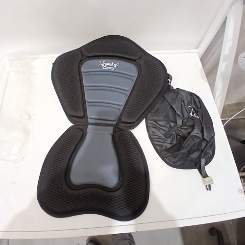 TRYMAKER PADDLE BOARD OR KAYAK SEAT WITH BACK SUPPORT AND WATERPROOF STORAGE BAG - OSFM, 19.7" X 30.7" - BLACK/GREY image 2