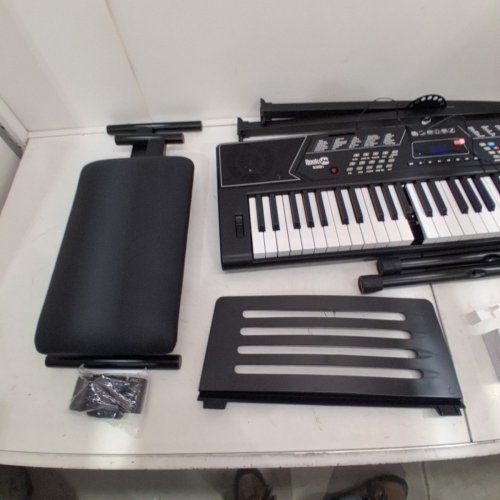 ROCKJAM 61 KEY KEYBOARD PIANO WITH PITCH BEND KIT, KEYBOARD STAND, AND PIANO BENCH - 9V - BLACK (MODEL: RJ5061) image 9