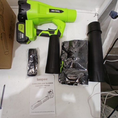 LAAPEE 6-SPEED CORDLESS LEAF BLOWER WITH ACCESSORIES - 220V - BLACK/GREEN - (MODEL: BF868) image 6