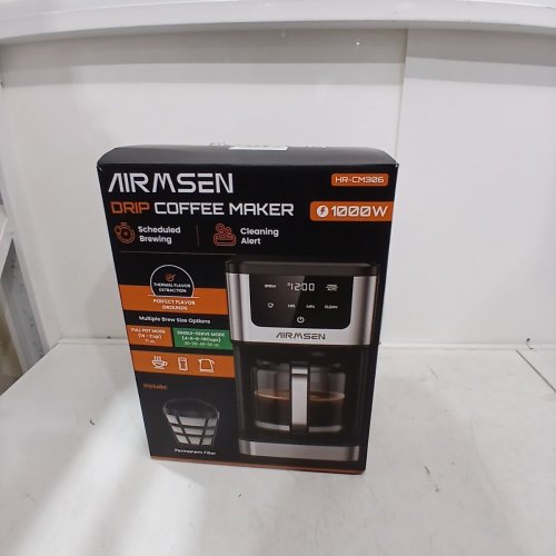 AIRMSEN PROGRAMMABLE DRIP COFFEE MAKER WITH TOUCHSCREEN - 14-CUP - 73OZ TANK - BLACK/STAINLESS STEEL (MODEL: ‎HR-CM306) image 5