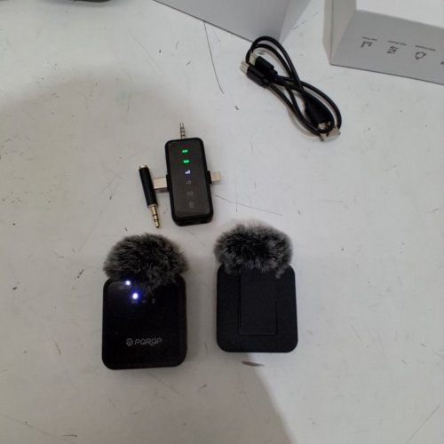 PQRQP 3 IN 1 WIRELESS 328FT TRANSMISSION LAVALIER MINI MIC SET FOR IPHONE, ANDROID OR CAMERA - BLACK image 3