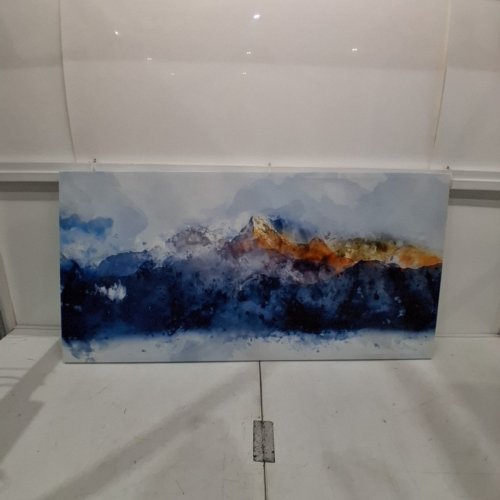 ARTEWOODS ABSTRACT MOUNTAIN PAINTING CANVAS PRINT - 47" X 23.5" - MULTI-COLOUR image 3