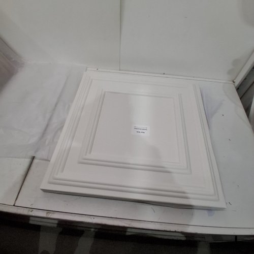 12PK NOOOZA WATERPROOF, FIRE-RATED CARVED RELIEF PVC CEILING TILES - 2FT X 2FT -WHITE (MODEL: SCGZ-W) image 3