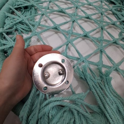 TOPTRY HAMMOCK HANGING SWING CHAIR, COTTON ROPE, CHAISE SUSPENDUE WITH HANGING HARDWARE, INDOOR/OUTDOOR, MAX WEIGHT 265LBS- 42" X 27" - LIGHT BLUE image 5