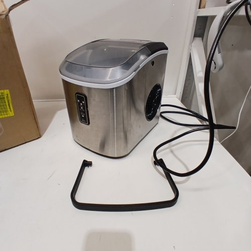 EUHOMY COUNTERTOP ICE MAKER MACHINE WITH HANDLE, BASKET AND SCOOP - MAKES 26LB PER DAY - SILVER (MODEL: IM-01X/IM008-B IN008-BSI-CAEH) image 3