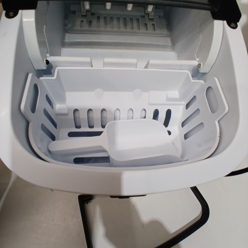 EUHOMY COUNTERTOP ICE MAKER MACHINE WITH HANDLE, BASKET AND SCOOP - MAKES 26LB PER DAY - SILVER (MODEL: IM-01X/IM008-B IN008-BSI-CAEH) image 4