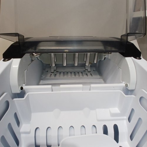 EUHOMY COUNTERTOP ICE MAKER MACHINE WITH HANDLE, BASKET AND SCOOP - MAKES 26LB PER DAY - SILVER (MODEL: IM-01X/IM008-B IN008-BSI-CAEH) image 5