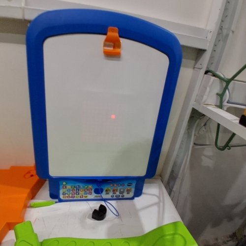 VTECH DIGIART 3-IN-1 CREATIVE EASEL/CHALKBOARD/ ART TABLE - BLUE AND GREEN (MODEL: 1935) image 2