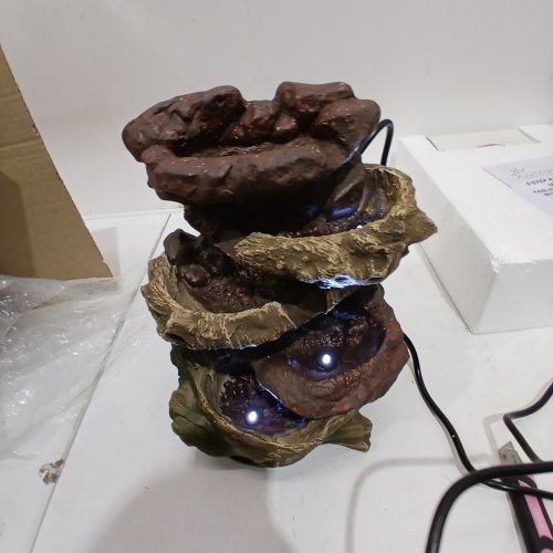 SUNNYDAZE TABLETOP FOUNTAIN WITH LED LIGHTS - 5-STEP ROCK 14" (MODEL: DW-34112) image 2