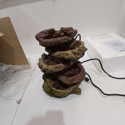 SUNNYDAZE TABLETOP FOUNTAIN WITH LED LIGHTS - 5-STEP ROCK 14" (MODEL: DW-34112) image 3