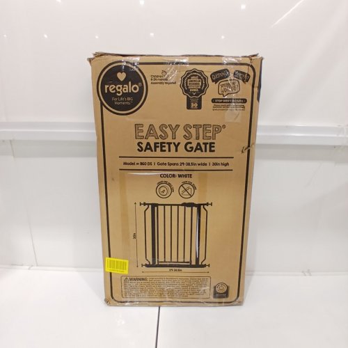 REGALO EASY-STEP METAL WALK-THROUGH SAFETY GATE - 30" X 29'' - 38.5'' - WHITE (MODEL: 1160DS) image 5