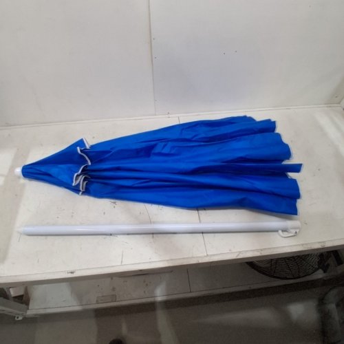 SEASONAL SUPPLY CO. PORTABLE HEXAGON BEACH UMBRELLA - APPROX 6FT X 6FT - BLUE image 3