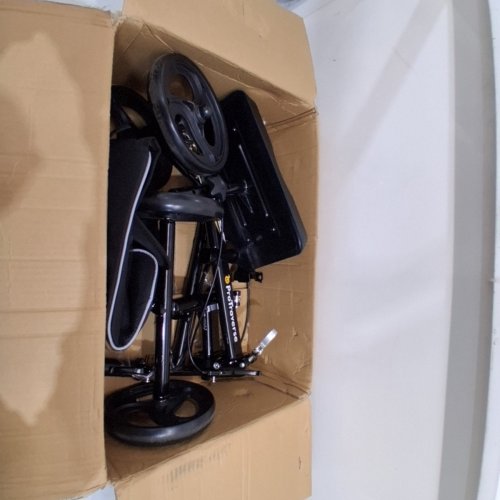PROTRAVERCE PREMIUM FOLDABLE & STEERABLE KNEE SCOOTER - 300LBS MAX - STEEL / BLACK (MODEL : HH90) image 2