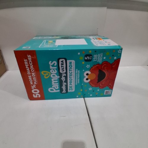 138PK PAMPERS BABY DRY ULTRA DIAPERS - SIZE 5 - ELMO SESAME STREET image 3