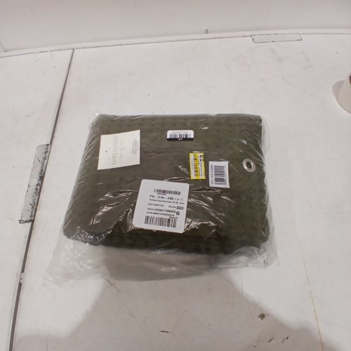 THRESHOLD WAFFLE WEAVE SHOWER CURTAIN - 72" X 84" - DARK OLIVE GREEN image 3