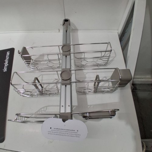 SIMPLEHUMAN ADJUSTABLE EXTRA LARGE STAINLESS STEEL HANGING SHOWER CADDY - SILVER (MODEL: BT1102) image 3