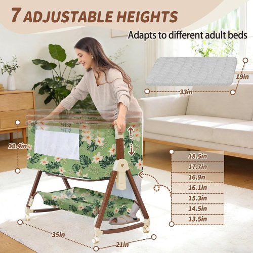 BABY DELIGHT BESIDE ME WINK BASSINET & BEDSIDE SLEEPER - GREEN image 2