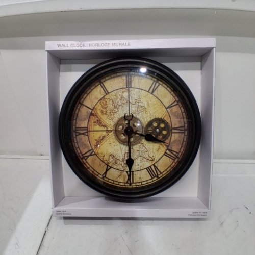 KIERA GRACE GLEN WALL CLOCK WITH MECHANIC GEARS - 18" - DARK BROWN image 2