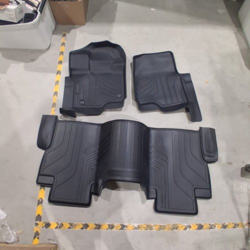 3PC HEAVY DUTY ALL WEATHER FLOOR MATS FOR SUV CARS/TRUCKS - BLACK image 2