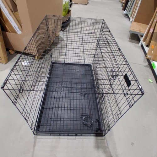 FEANDREA DOG CAGE PET CRATE WITH 2 DOORS FOR EASY ENTRY - XXL - 48" X 29.3" X 31.7" - BLACK (MODEL: PPD48H) image 2