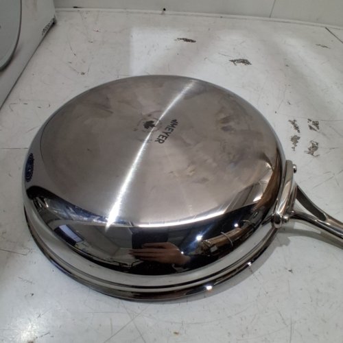 MEYER STAINLESS STEEL INDUCTION COOKTOP COMPATIBLE FRYING PAN - 12" - SILVER image 3