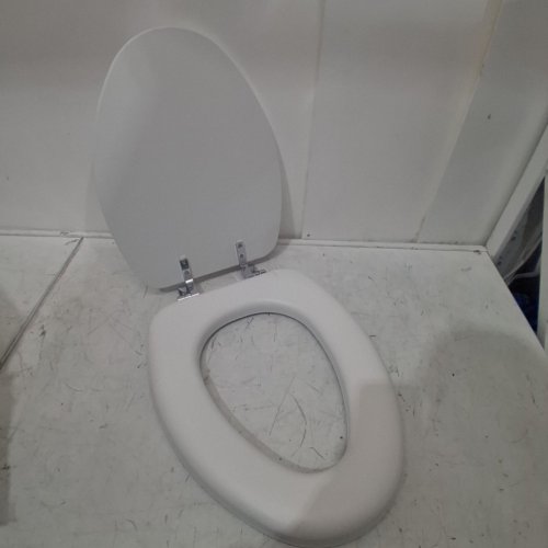 MAYFAIR PADDED TOILET SEAT WITH CHROME HINGES - ELONGATED - WHITE (MODEL: 1815CP) image 3