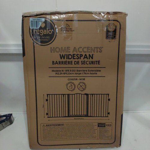 REGALO HOME ACCENTS WIDESPAN BABY GATE - 28" TALL, FITS OPENINGS 56-74.5" - BLACK (MODEL: 1176 B DS) image 4