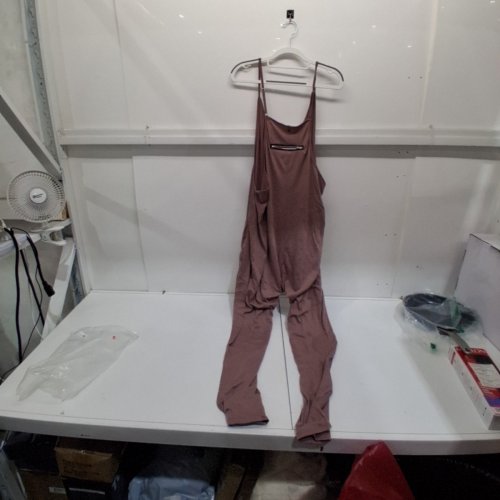 WOMEN'S CASUAL SPAGHETTI STRAP JUMPSUIT - LARGE - MAUVE image 2