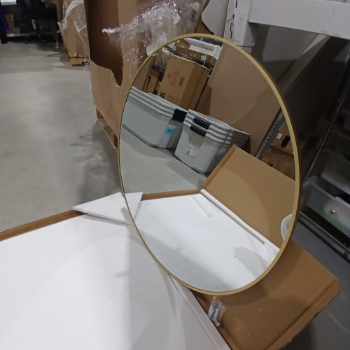 CHENDE ROUND GOLD METAL FRAME MIRROR - 30" - GOLD image 2