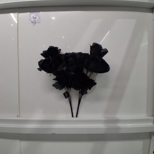 2PK ARTIFICIAL ROSE BOUQUET - 13" - BLACK image 2