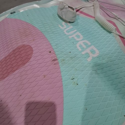 ATPROSS INFLATABLE PADDLE BOARD WITH NON-SLIP DECK AND ACCESSORIES KIT - 10FT 6" X 33" - 400LB MAX - GREEN/PINK (MODEL: ATPB26-04B) image 4