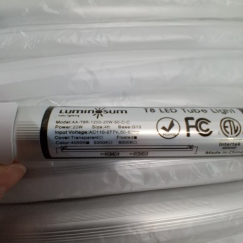 25PK LUMINOSUM FROSTED COVER T8 LED TUBE LIGHT - 4FT - 4000K (MODEL: AA-T8R-1200-20W-80-C-C) image 4