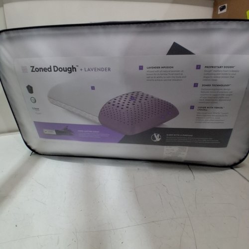 ZONED DOUGH MEMORY FOAM AROMATHERAPY TRAVEL PILLOW INFUSED WITH REAL LAVENDER OIL - QUEEN (16" X 29") - WHITE image 2