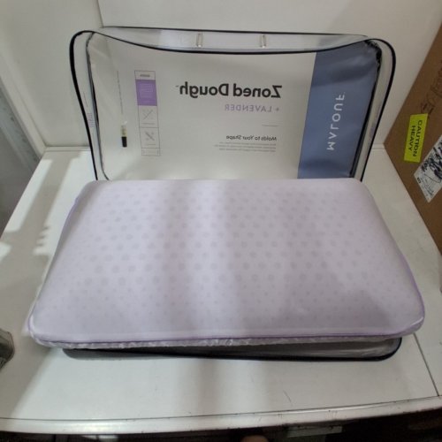 ZONED DOUGH MEMORY FOAM AROMATHERAPY TRAVEL PILLOW INFUSED WITH REAL LAVENDER OIL - QUEEN (16" X 29") - WHITE image 3